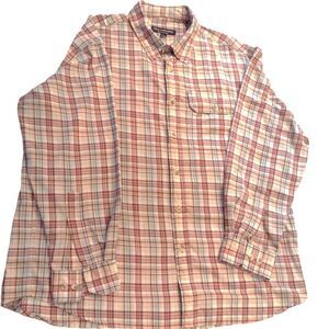 NWOT Tilley Endurable Men's 14803 Tan Red White Plaid Button-Up Shirt Size‎ XL